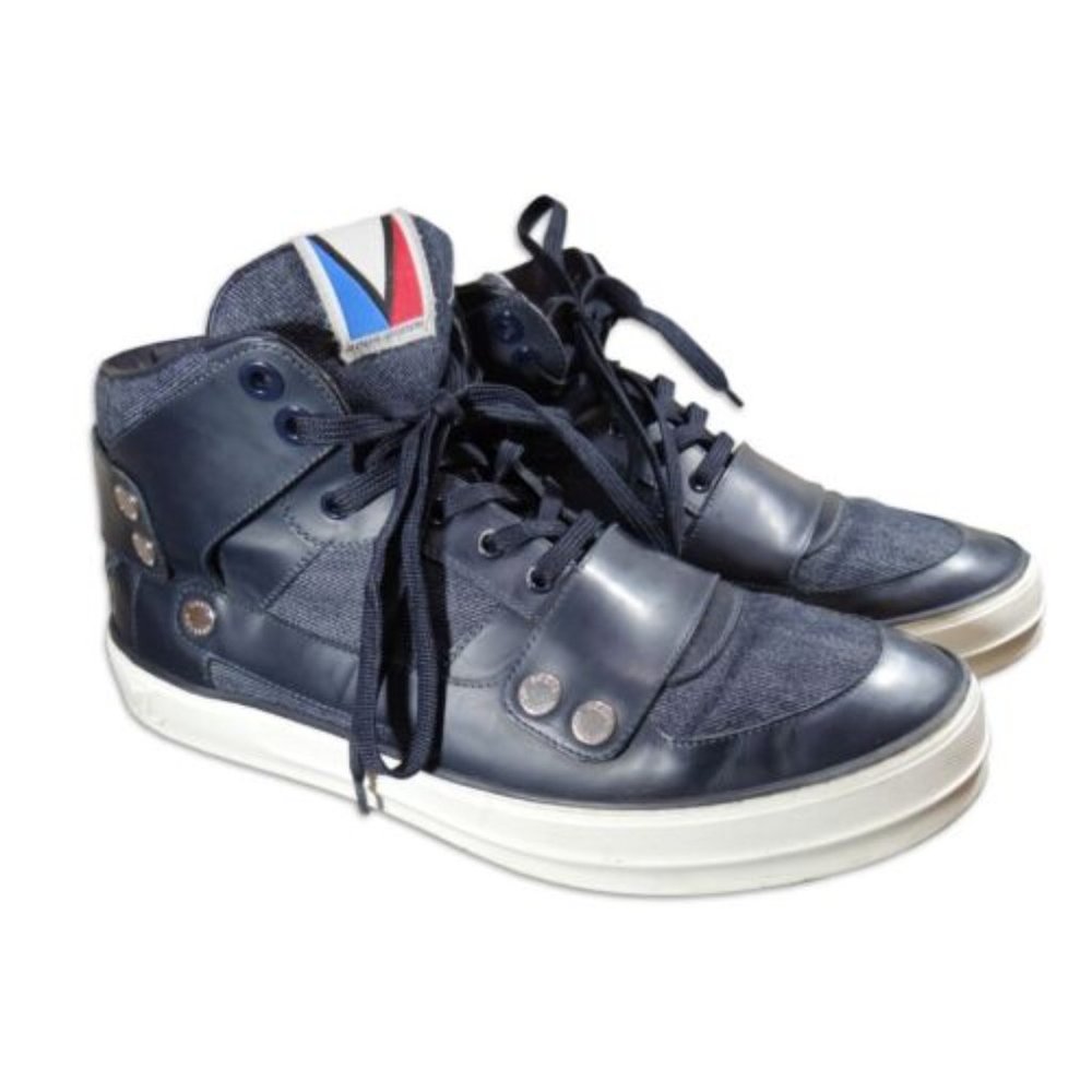 Louis Vuitton Fall/Winter 2012 BLUE GASTON DENIM LV Cup High Top Sneaker US 8